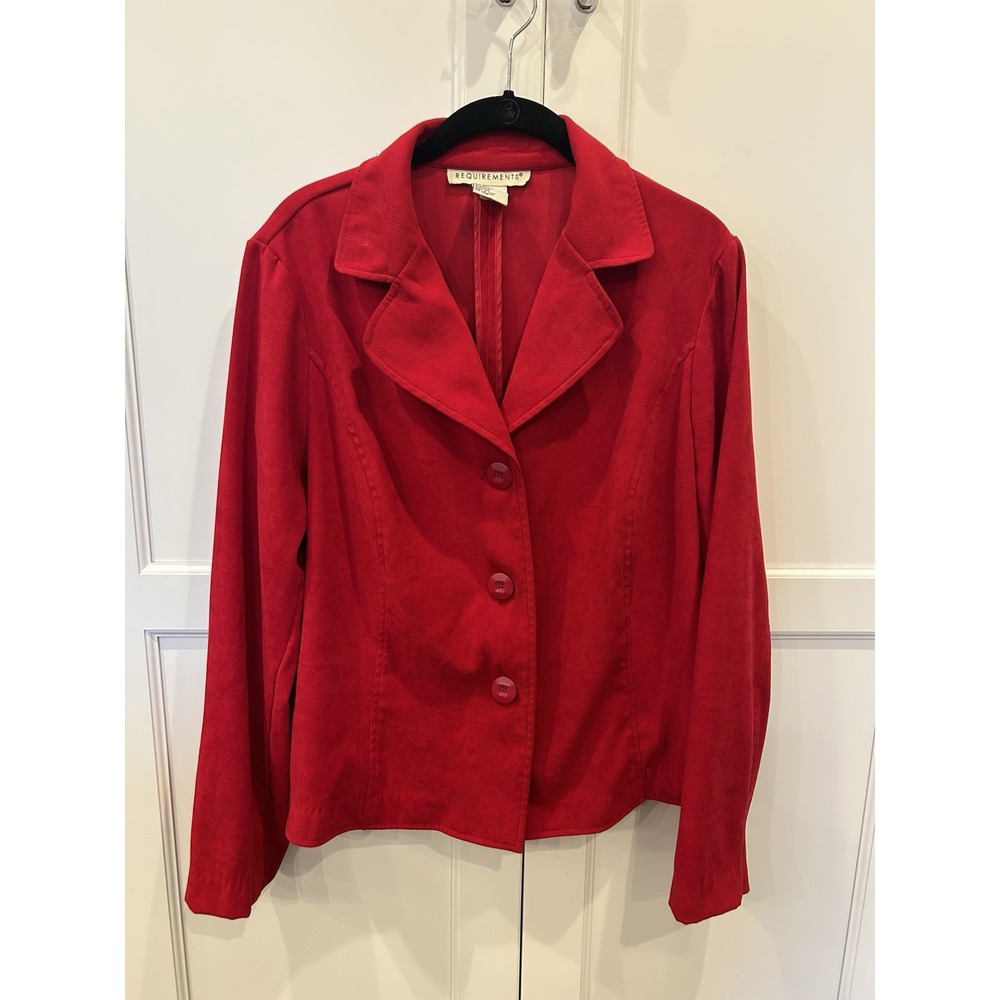 Requirements Women's Long Sleeve 3 Button Blazer, Red Size Large
